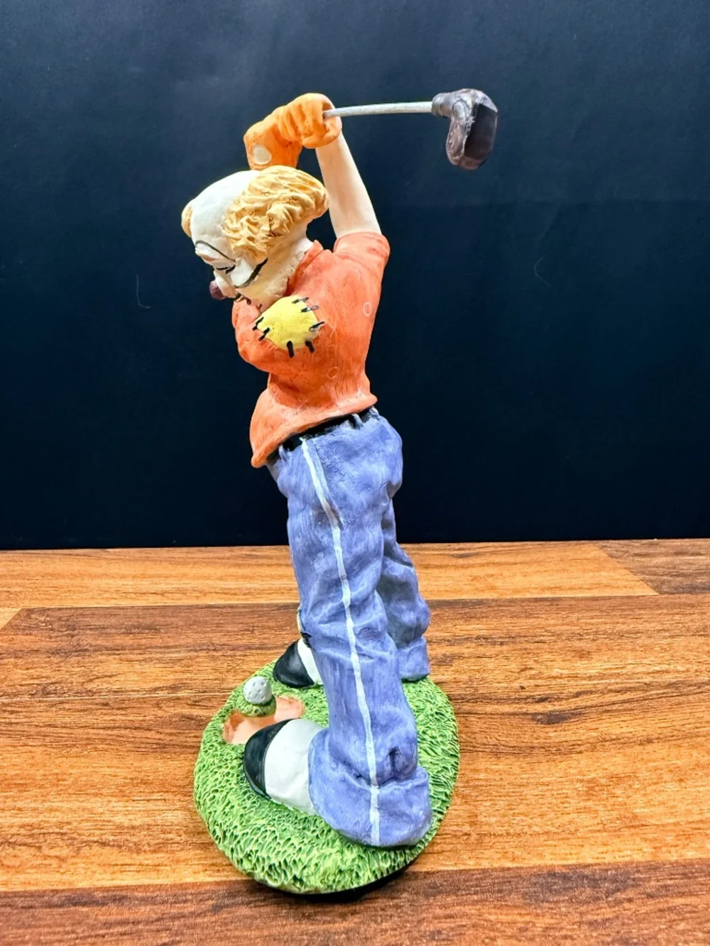 Golfing Clown Figurine